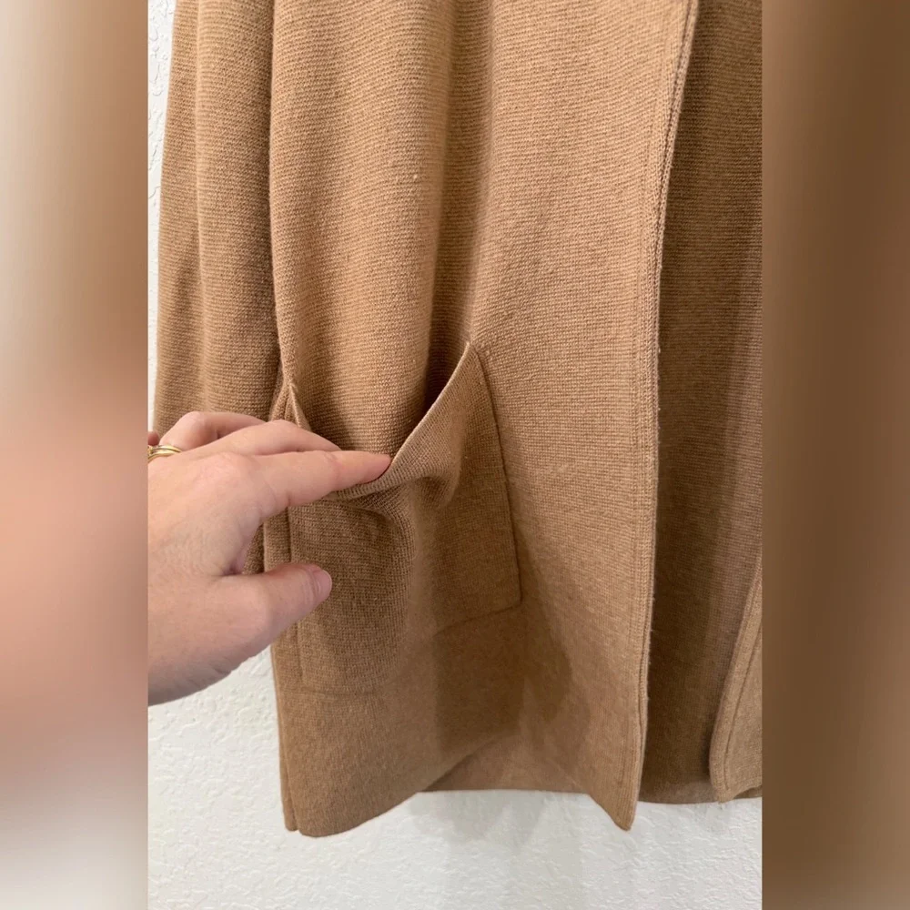 J. Crew Camel Sophie Open Front Sweater Blazer Cardigan - S
